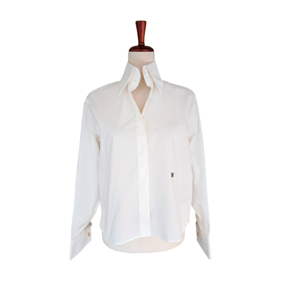 NWT FENDI Zucca Monogram White Cotton Button Down Shirt with Cuff Links Size 36 - Picture 1 of 17
